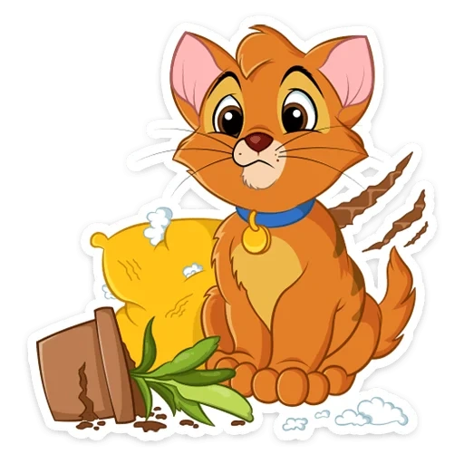 oliver, cat repka, cartoon cat, puma cat cathegno, cartone animato del gattino rosso