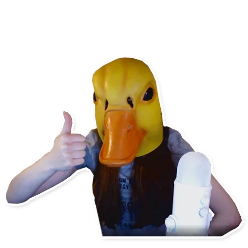 duck, duck mask, duck mask, yellow duck, latex mask of the goose