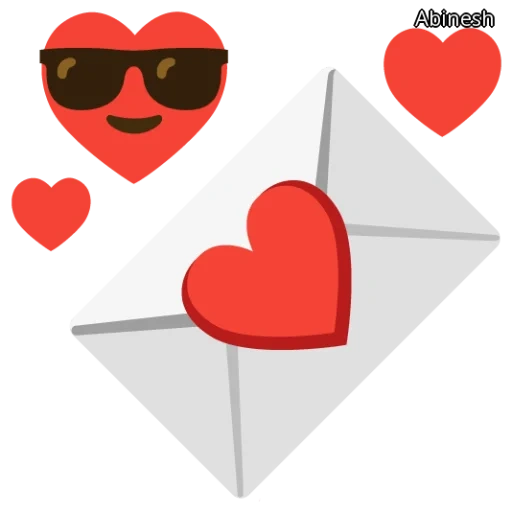 envelope de carder, convertic com o coração, o envelope é um coração, o envelope dos namorados é vermelho, coração vermelho do envelope branco