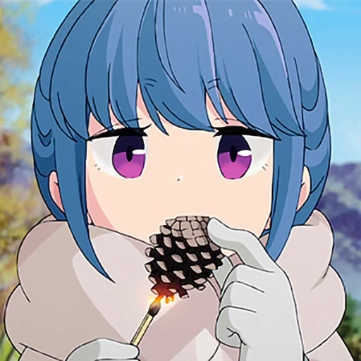 triste, rin shima, yuru camp rin, yuru camp rin shima, il campo di aria fresca