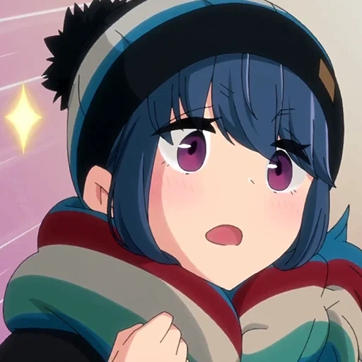 rin shima, yoshio nisina, personaggi anime, il campo di aria fresca, sacchi a pelo yuru camp rin