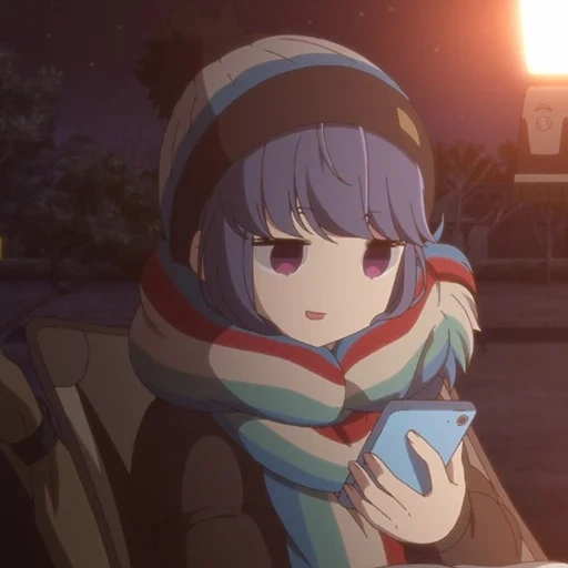 anime, art anime, personnages d'anime, captures d'écran de yuru camp, le camp d'air frais