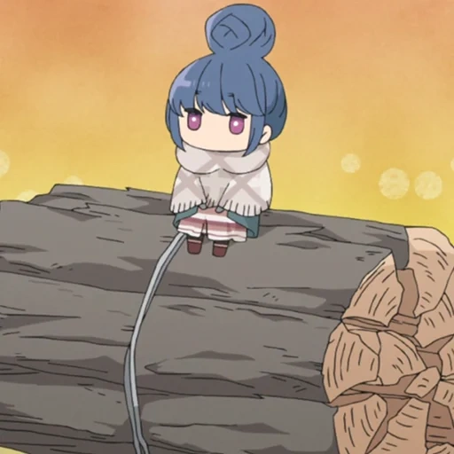 chibi, anime ideas, yuru camp rin, yuru camp chibi, the camp of fresh air