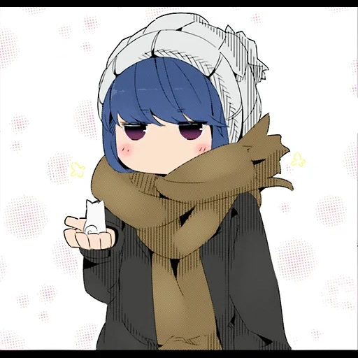 аниме, арты аниме, yuru camp рин, грустные аниме, персонажи аниме