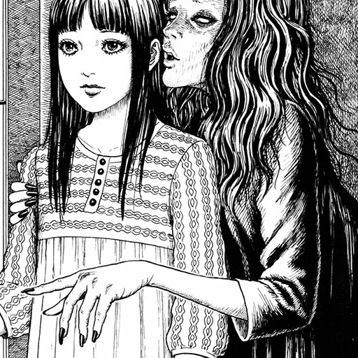 рисунок, дзюндзи ито, дзюндзи ито манга, junji ito шепчущая женщина, дзюндзи ито the whispering woman