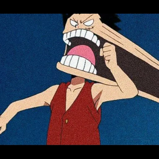 luffy, la barba di lufty, rufly divertente, lufei sta evitando, lufty van pies ferma l'obiettivo