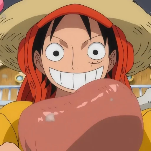 luffy, van pis, rosto de lu fei, sorria lufei, manji de lufei