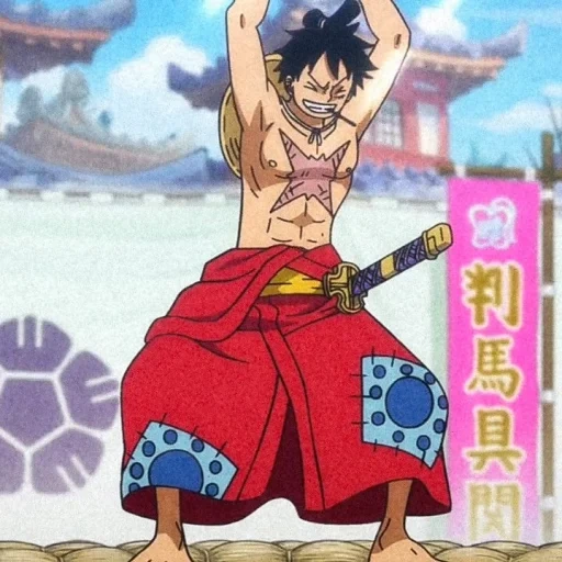 ruffy, luffy sumo, luffy gegen belllah, charaktere anime, luffy sumoist