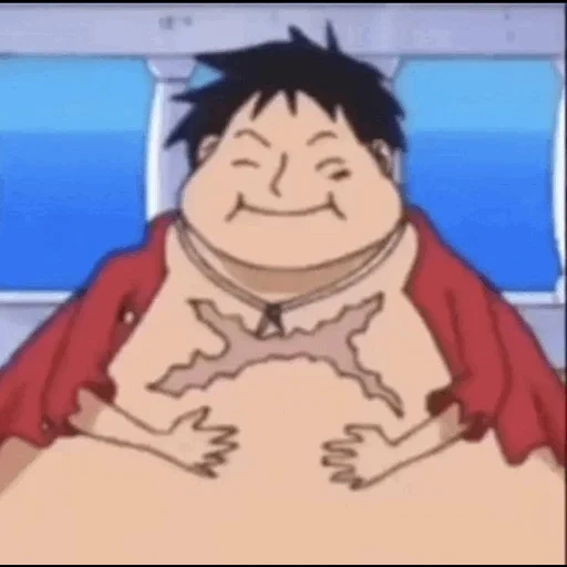 fat luffy, луффи аниме, аниме смешные, луффи толстый, манки д луффи