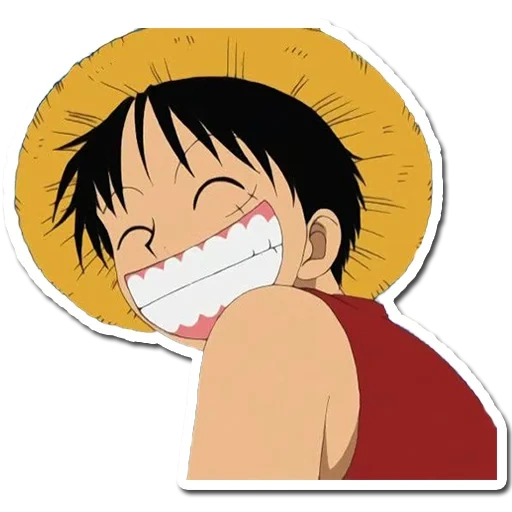 anime luffy, luffy tersenyum, mengki de luffy tertidur, van pis luffy tersenyum, ikon aplikasi luffy