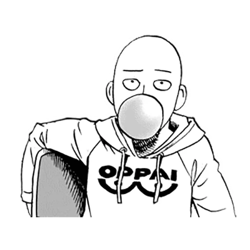 vanpanchman, saitama avatar, saitama con goma de mascar, manganchman manga, dibujo