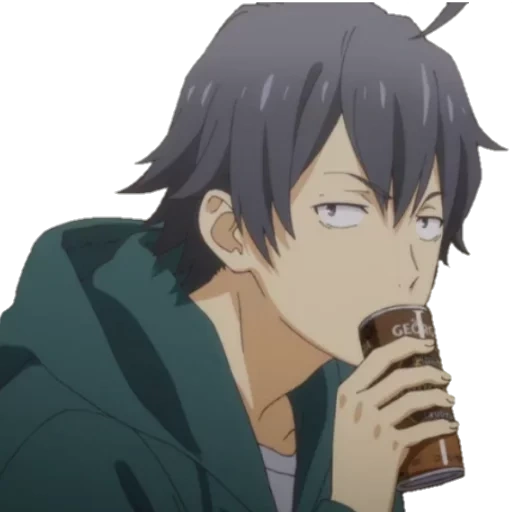 picture, anime guys, anime characters, hikigay khachiman coffee, strong anime characters