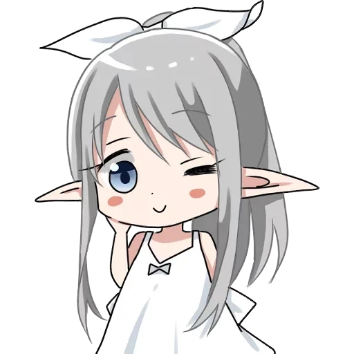 chibi, anime, elf, some anime, elf who wants to get caure
