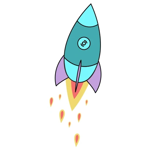 cohete, misiles, el comienzo del cohete, clipart de cohete, cohete de estilo de dibujos animados