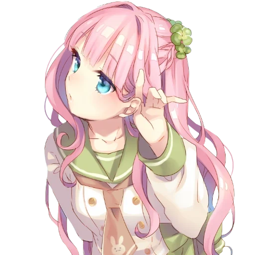 nightcore, frog with pink hair, field powder wool, anime pink hair, anime girl pink hair