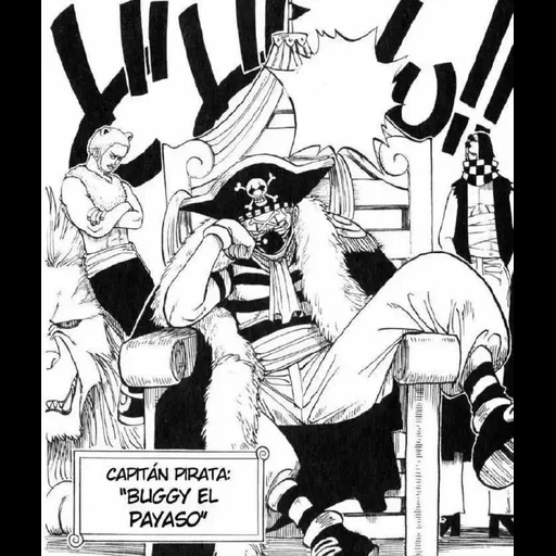 baggi clown, manga van pis, buggy the clown, one piece manga, clown baggi van pis manga