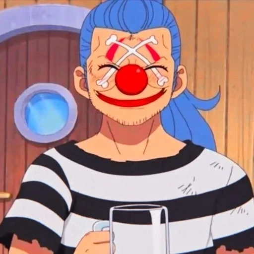 baggi de payaso, payaso baggi van pis, capitán baggi van pis, payaso baggi shichibukai, clown baggi face van pis