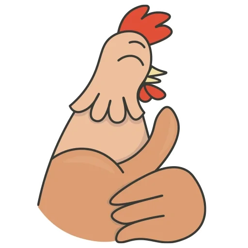 rooster, chicken, part of the body, kurita's drawing, cartoon chicken