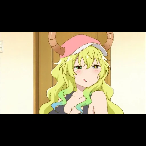 lucoa, tonno kobayashi, anime kobayashi lucoa 18, occhio di kobayashi, kobayashi sanryong cameriera