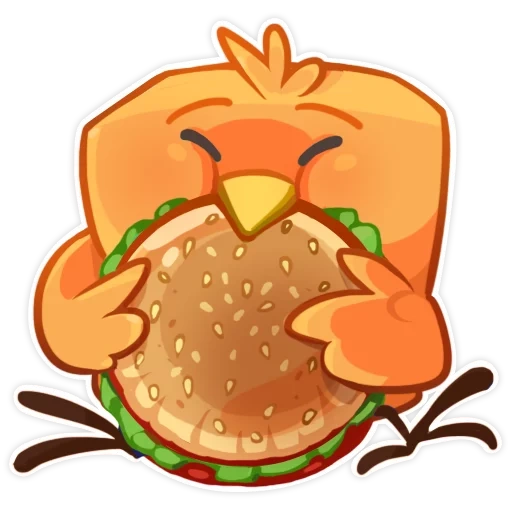 kiwi, burger, passero, frita animal crossing