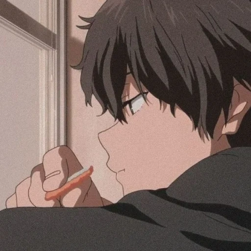 la figura, coppia di anime, anime boy, anime triste, hutarou oreki sad