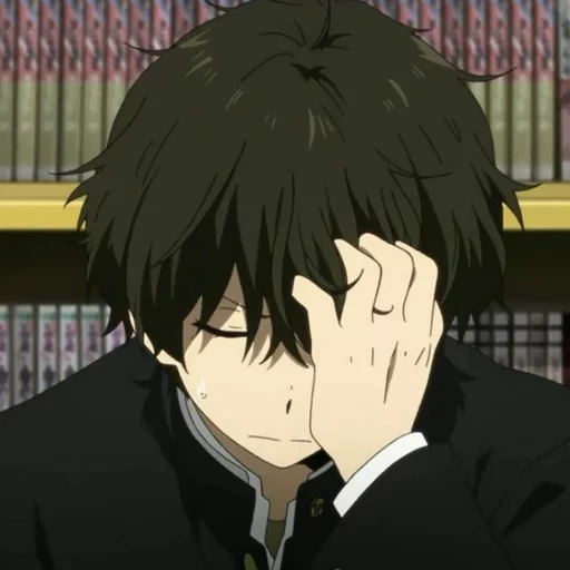 аниме, рисунок, anime boy sad, грустные аниме, персонажи аниме