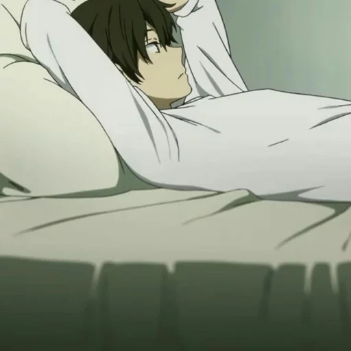 anime, gambar, anime kesepian, karakter anime, tempat tidur anime bangun