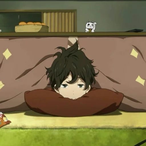 anime, anime carino, anime hyouka, personaggi anime, khotaro oreki lazy