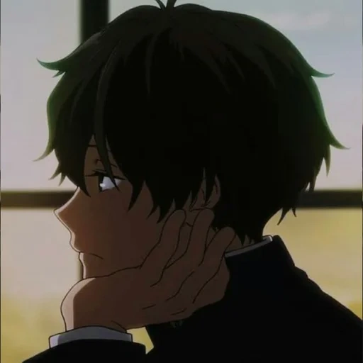 picture, hyouka anime, anime guy, sad anime, anime characters