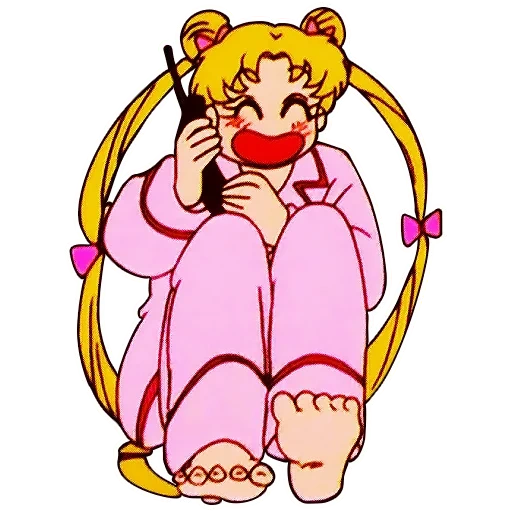 sailor moon, sailor moon usagi, telepon sailormun, stiker sailormun, sailormoon dengan rambut pendek