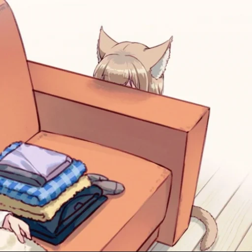 animation, anime neko, 40hara neco, cartoon cat, lovely cartoon pattern