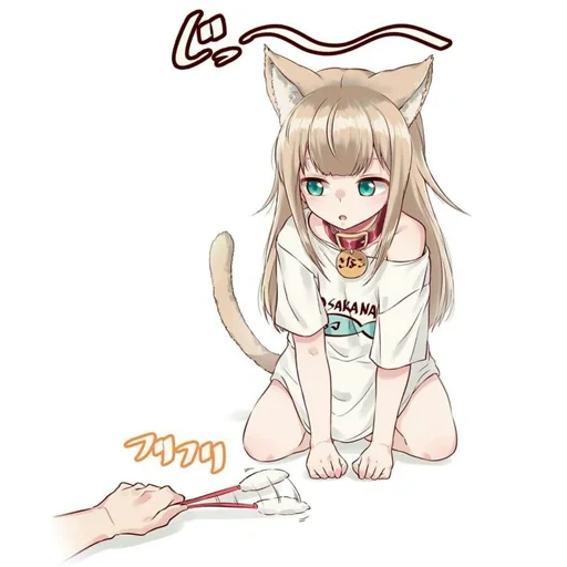 nekan, anime alguns, gatos de anime, kinako não é, anime de gato de menina