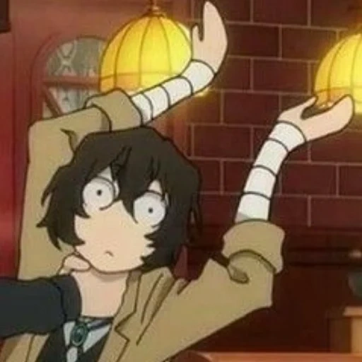 dazai, dadzai, osamu dadzai, bingkai berhenti dadzai osamo, momen lucu anjing lenyap great