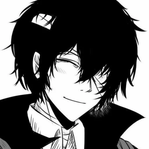 osamu dazai, anime boy, ozaiji, dark anime, cartoon character