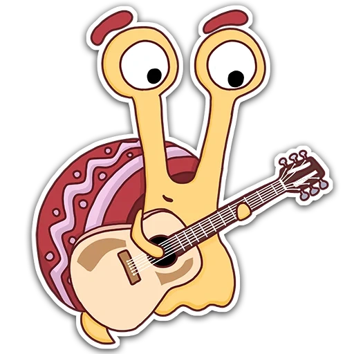 escargot, escargot gary, oscar d'escargot, guitare de dessin animé