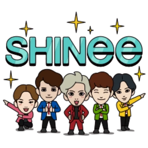 k pop, asia, shinee, karakter, logo grup shinee