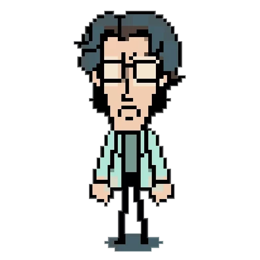 pixel art, arte de píxeles, pixel de otacon, carácter de píxel, personajes de arte pixel