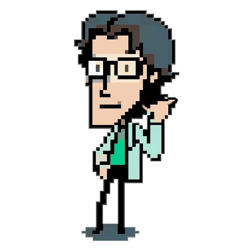 pixel art, otacon pixel, otacan pixel, pixel character, pixel art figure