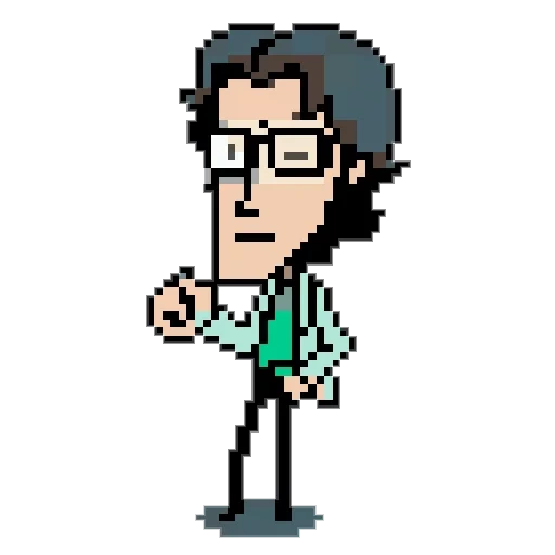 artistic pixel, pixel art, otacon pixel, pixel character, pixel art figure