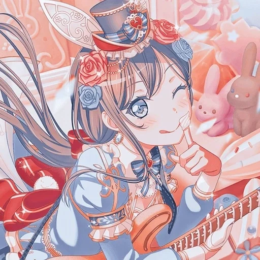 anime, anime lindo, chiaki hanazono, personajes de anime, fiesta de la banda de chicas de bang dream