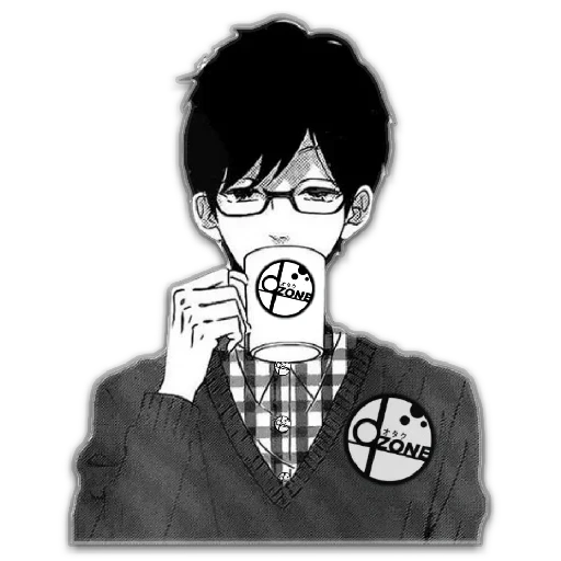 animation, figure, animation art, anime boy, anime guy a cup of tea