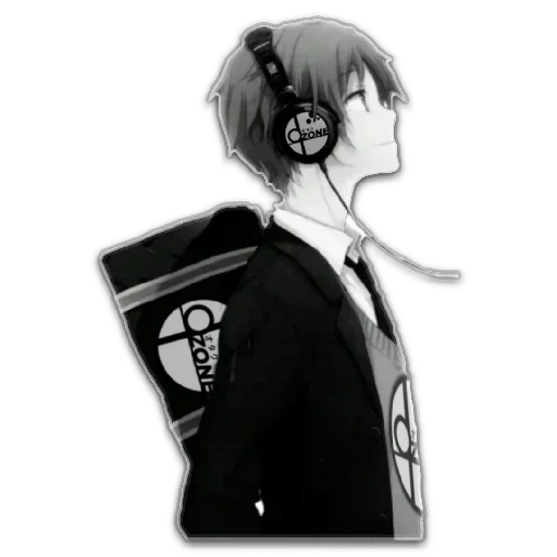 imagen, chicos de anime, auriculares de niño anime, anime hombre de auriculares, auriculares de niño anime