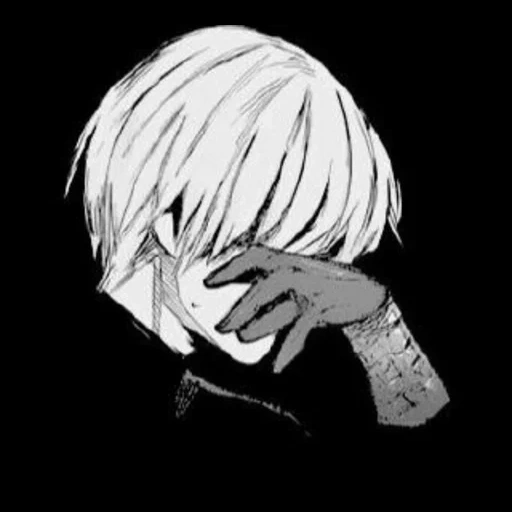 kaneki, канеки, рисунок, кен канеки, аниме грустные