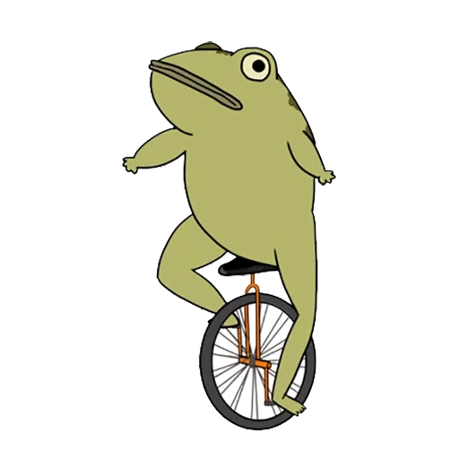 frog, жаба велосипеде, лягушка велосипеде, велосипед лягушка мультяшный, лягушка одноколесном велосипеде