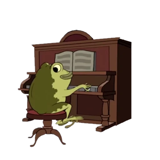 jason van der burke frog, ada katak di sisi lain pagar, sisi lain dari pagar katak, di sisi lain pagar katak di belakang piano