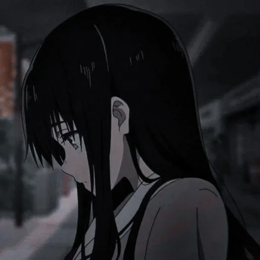 the anime is dark, anime girls, sad anime, anime characters, the girls are dark