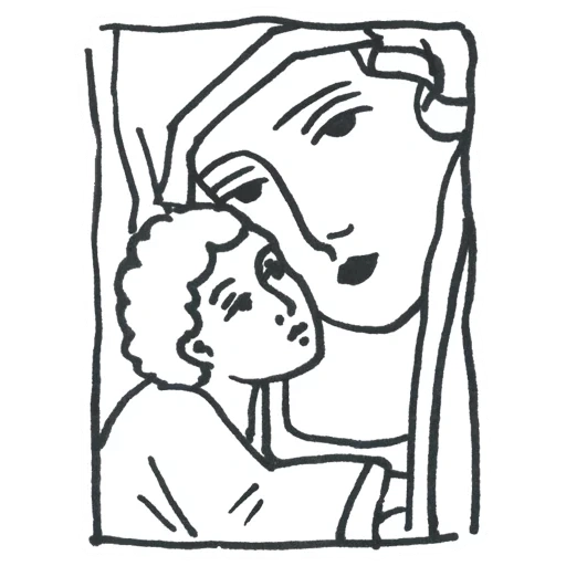 mother child, sad mother png, biblical coloring, on the day of the mother drawing, mother of god coloring of children