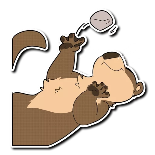 cat, otter, bear, sleeping bear cartoon