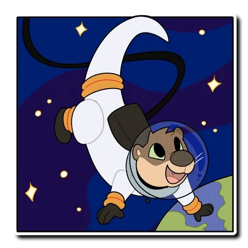 аниме, космонавт, панда космосе, космические братья, космонавт персонаж