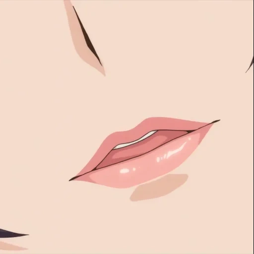 аниме, рисунок, губы аниме, аниме губы девушки, аниме накрашенные губы